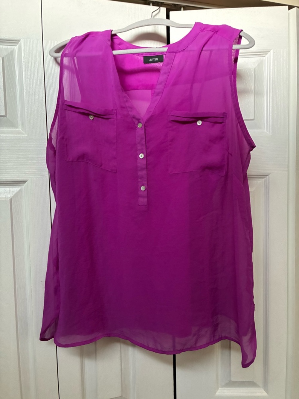 Apt9-2 pieceTop&Attached Tank, Purple, Size 1X